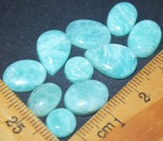 Cabochon Set L-3360 – 10 Stück Grüner Amazonit