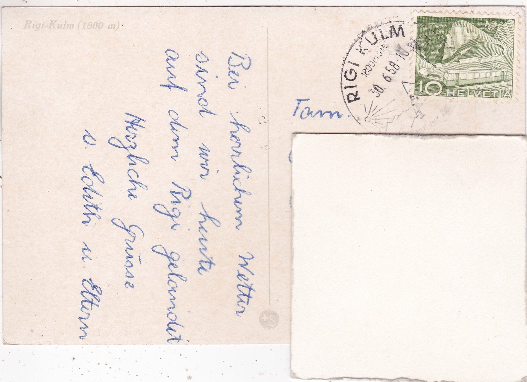 Ansichtskarten: Rigi Kulm Bahn 1958 – Gebraucht aus Herisau von Lisegrat2008 1