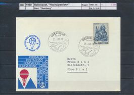 1968 Ballonpost, "Hochalpenfahrt", Start: Oberiberg