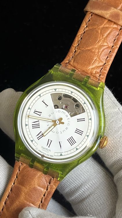 Swatch Montres: Swatch Automatic Uhr mit Lederband, Vintage, Rarität! – Neuf (Voir description) à Grenchen par chththl 3