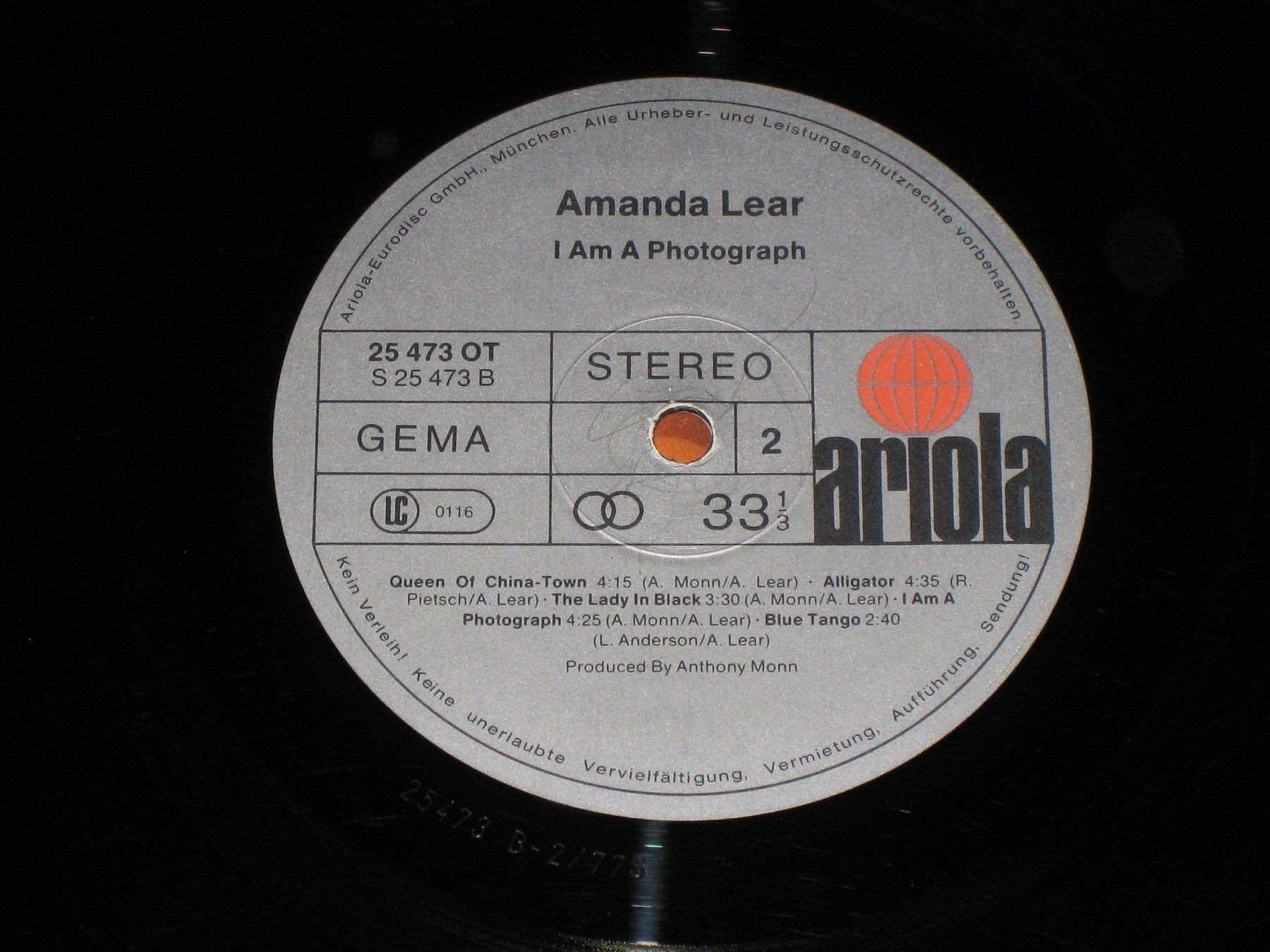 Schallplatten: LP - AMANDA LEAR - I AM A PHOTOGRAPH – Gebraucht aus Steckborn von Quo7 2