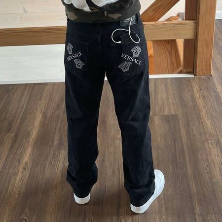 Versace Vintage Versace Backprinted Jeans Black