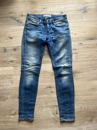🔥 DRYKORN Destroyed Slim-Fit Jeans Gr 27/34 blau