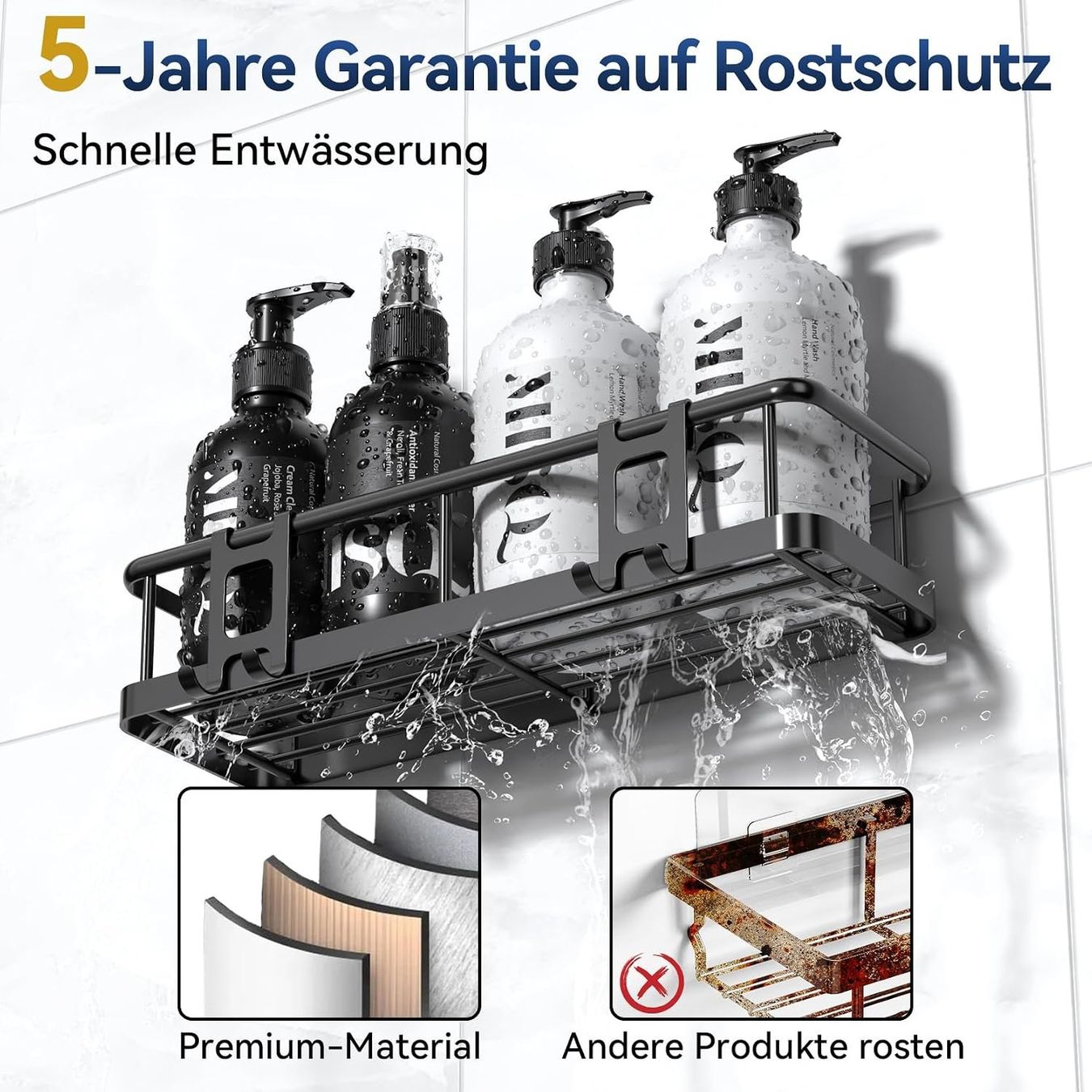 Duschen: Duschablage 2-teilig ohne Bohren rostfrei Duschregal – Neu und originalverpackt aus Schaffhausen von che_p9xl 2