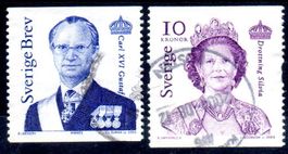 KÖNIG KARL GUSTAV + KÖNIGIN SILVIA GESTEMPELT 2000 - XX56