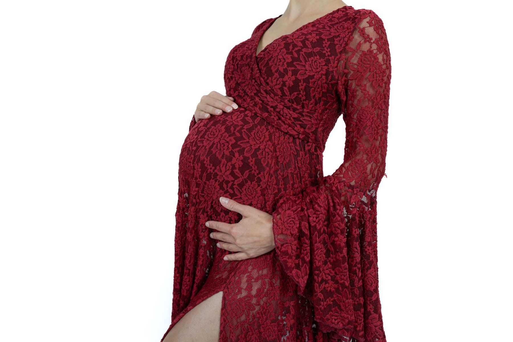 Kleider: Babybauch-Shooting-Kleid in "Bordeauxrot" – Gebraucht aus Appenzell von sto_v2yv 1
