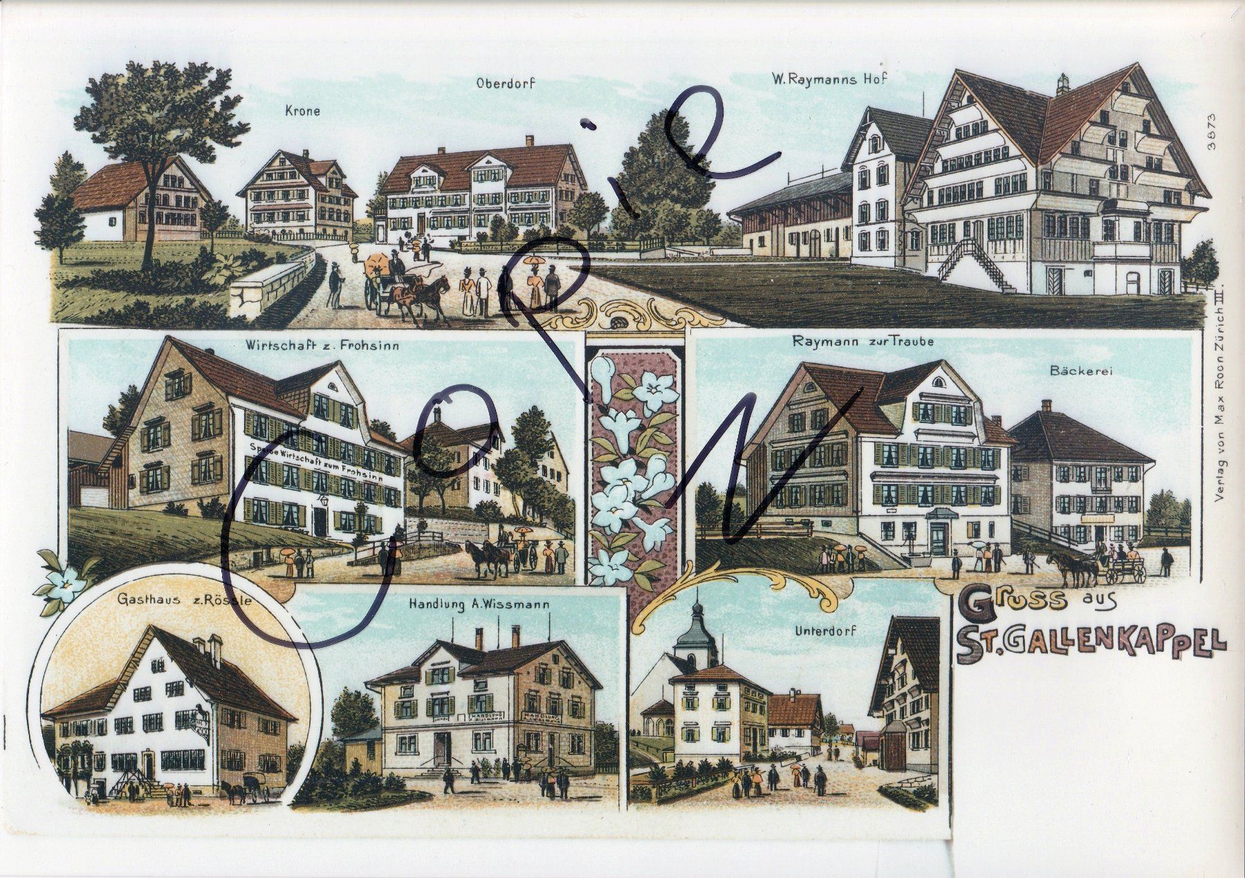 Cartoline postali: St. Gallenkappel -  (um 1900) /  Eschenbach – Usato da Fällanden venduto da Blausegelfliege