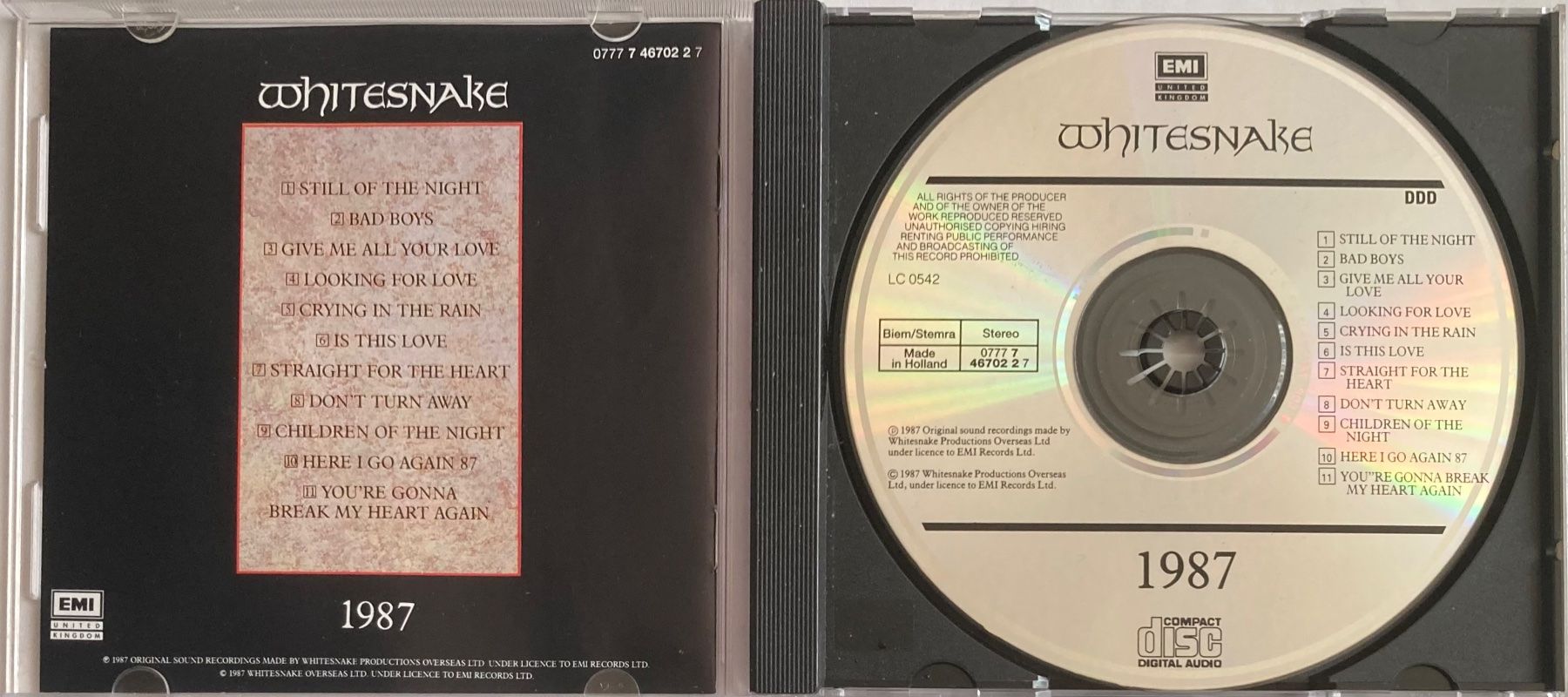 CD: WHITESNAKE - 1987 – Usato da Poliez-Pittet venduto da Newtown-Records 2
