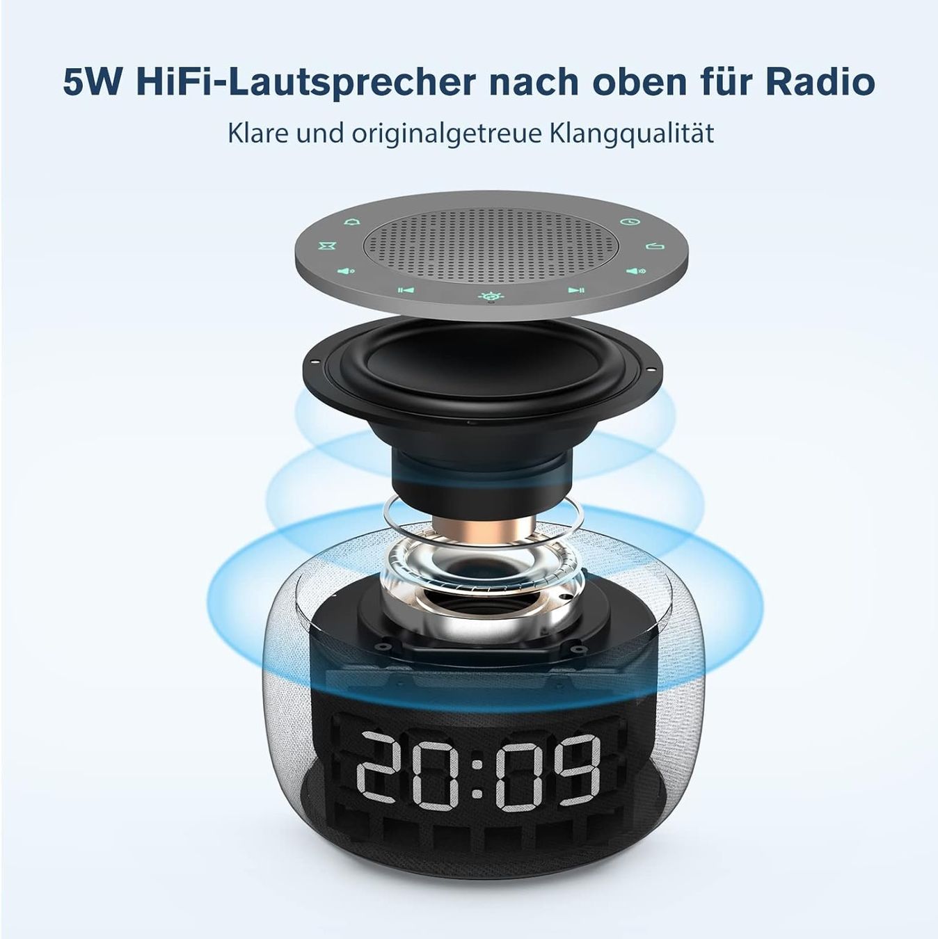 Sveglie: Digitaler Radiowecker Grau – Nuovo e nell'imballaggio originale da Nuglar venduto da SaleRitter 1