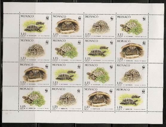 Tutti i francobolli: Monaco WWF Schildkröten Tortues – Usato da Lausanne venduto da Whorvath