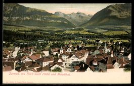 AK Sarnen, Gesamtansicht mit Blick nach Flühli u. Melchthal
