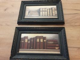 Bilder "Bücher" / Holzrahmen