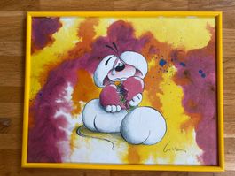 Diddl Bild Original zum Aufhängen Länge 29,5 x Höhe 23,5cm