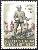 Soldatenmarke 2.WK, Geb Füs Bat 44, Aufdruck, Wi Inf 333