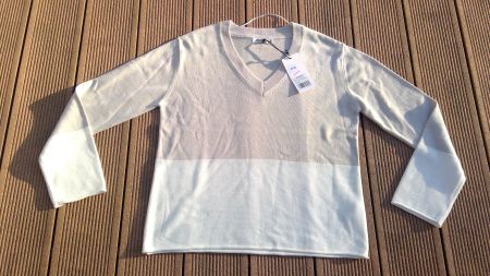 Pullover écru & gris BROADWAY, taille M, NEUF Fr. 49.90