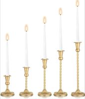 25x goldene Kerzenständer verschiedene Höhen | Hochzeit