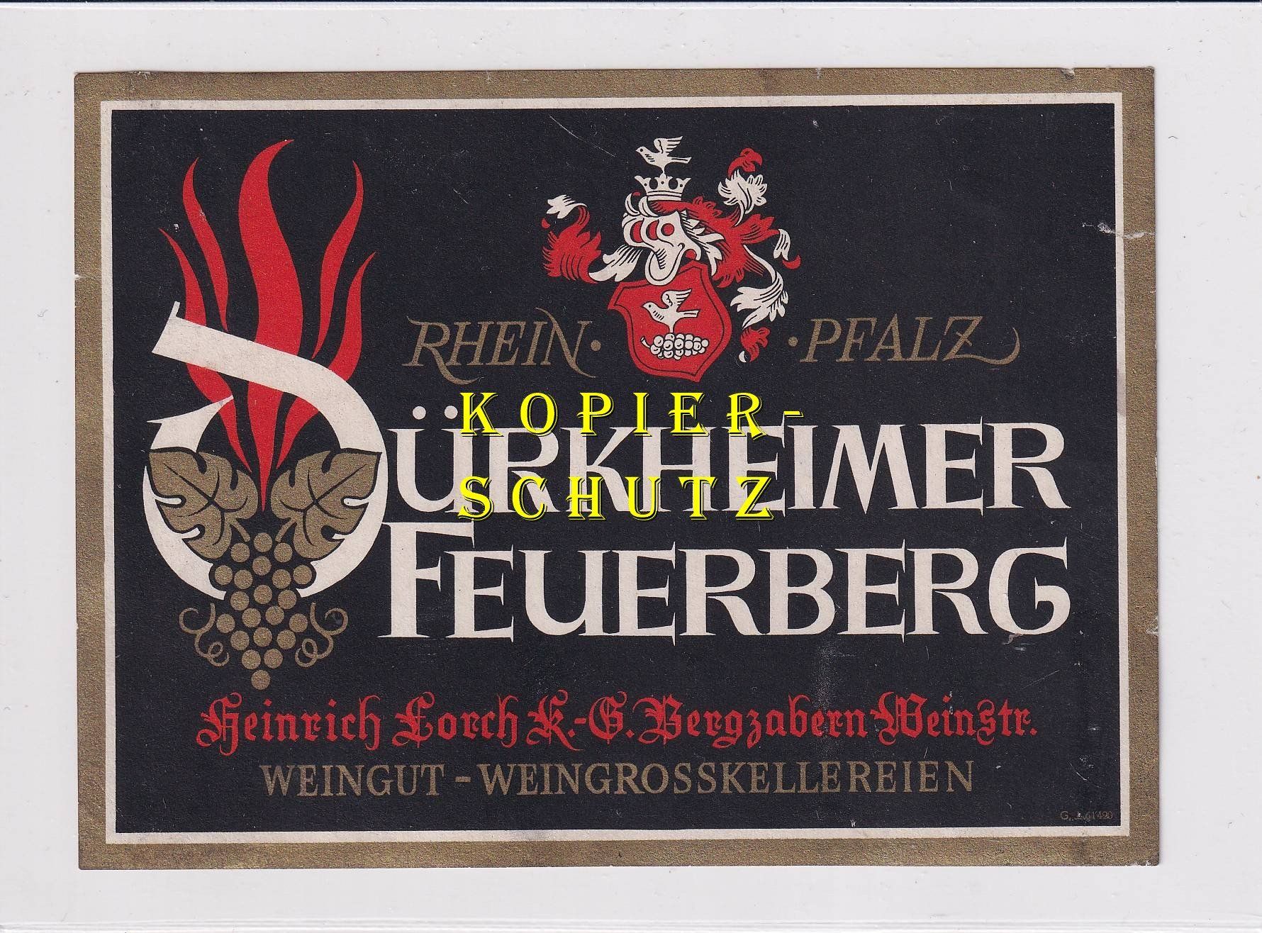 Papier: Etikette - Dürkheimer Feuerberg /bd – D'occasion à Hombrechtikon par Rudolf07