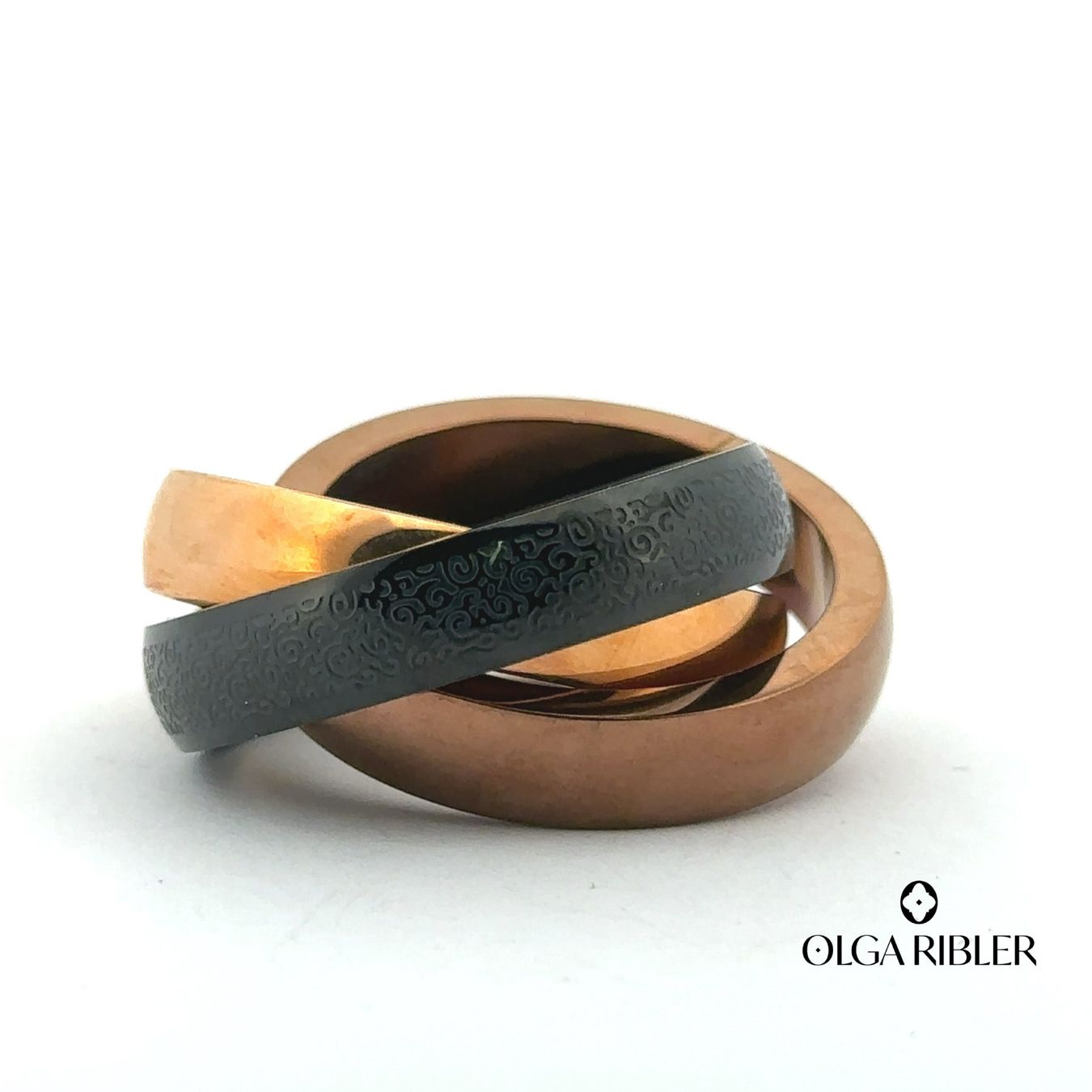 Olga Ribler Anelli: 3 Facher Edelstahl Statement  Ring  Ringgrösse 62 – Nuovo (secondo la descrizione) da Luzern venduto da Schmuckoutlet