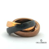 3 Facher Edelstahl Statement  Ring  Ringgrösse 62