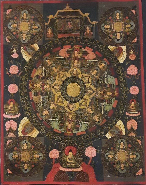 Lot - Tanka « Syamatara » ancien peint sur toile