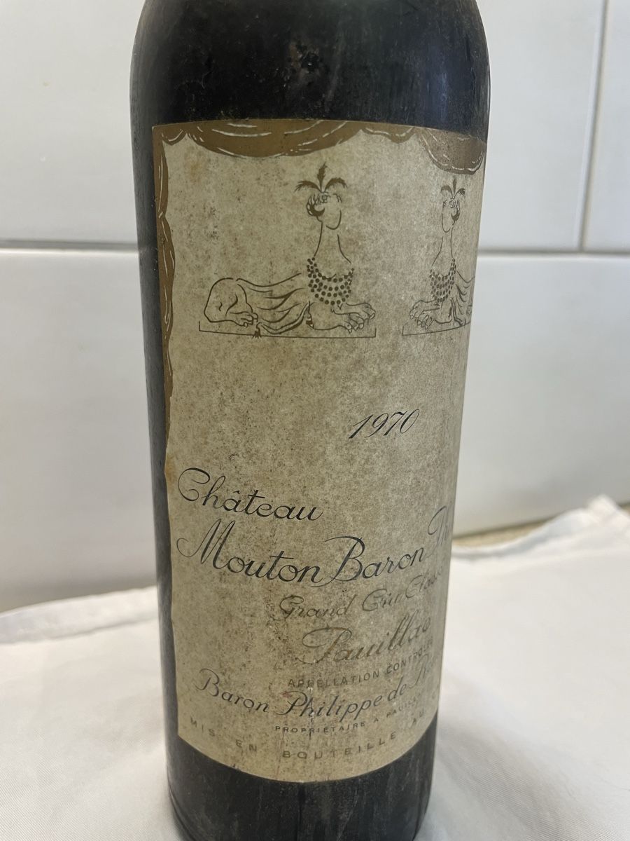 Vino: Chateau Mouton Baron Philippe 1970 – Nuovo e nell'imballaggio originale da Zürich venduto da Campi1000