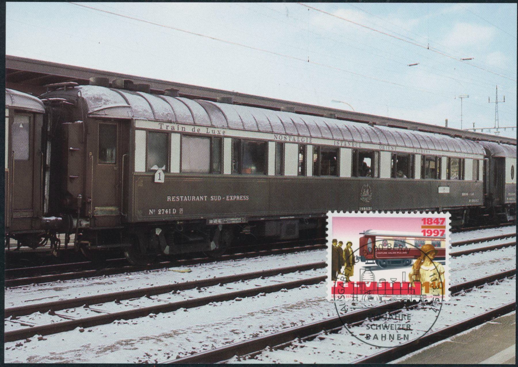 Tutti i francobolli: 1997 - Schweizer Bahnen - Maximumkarten MK - Ersttag ET – Usato da Schindellegi venduto da leecollect 1