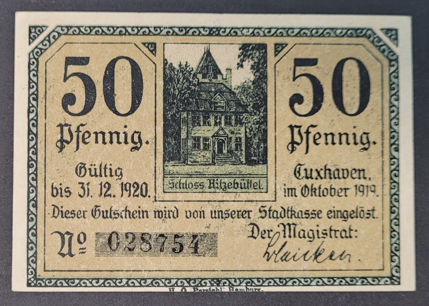 Banconote: 50 PFENNIG / CUXHAVEN 1919 – Nuovo (secondo la descrizione) da Mumpf venduto da antonio_schweiz_961