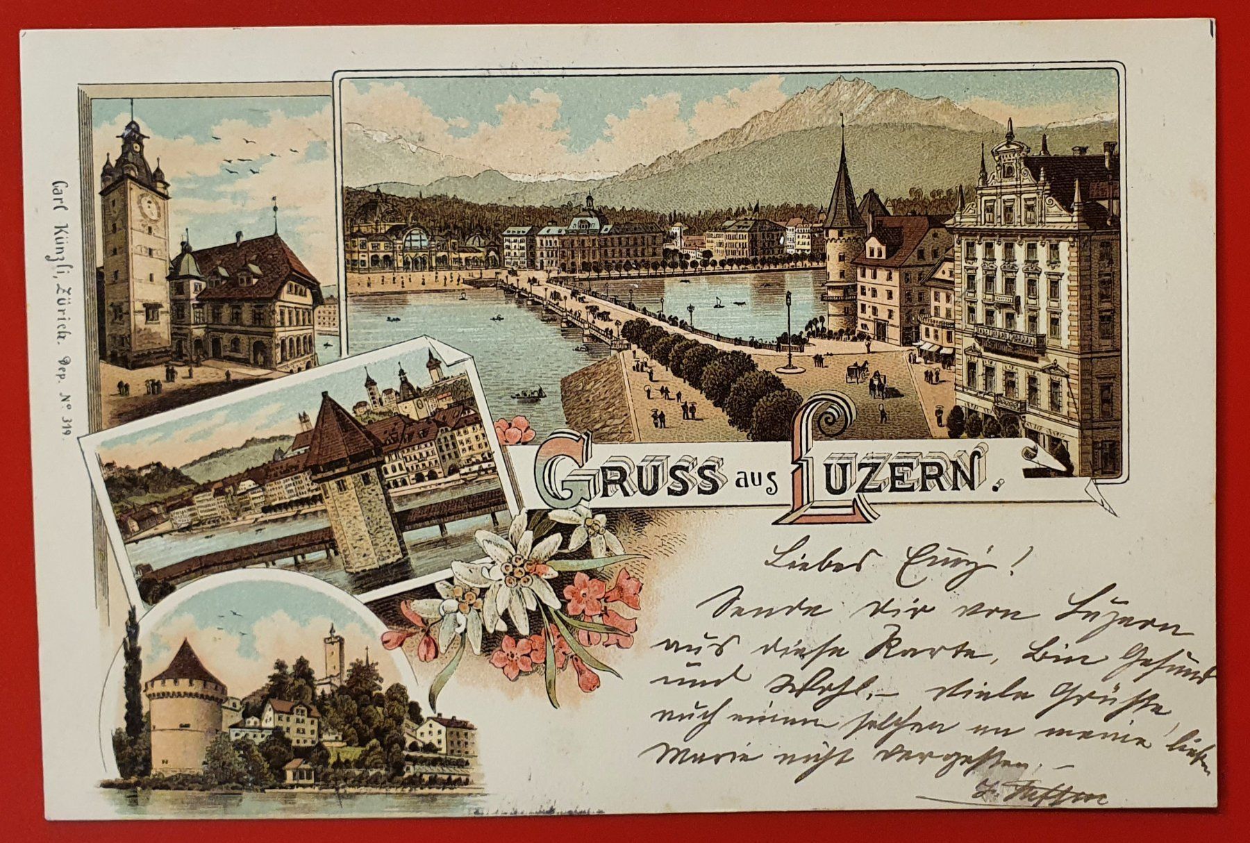 Cartoline postali: Gruss aus Luzern 1898 – Usato da Kreuzlingen venduto da Rschweiz1