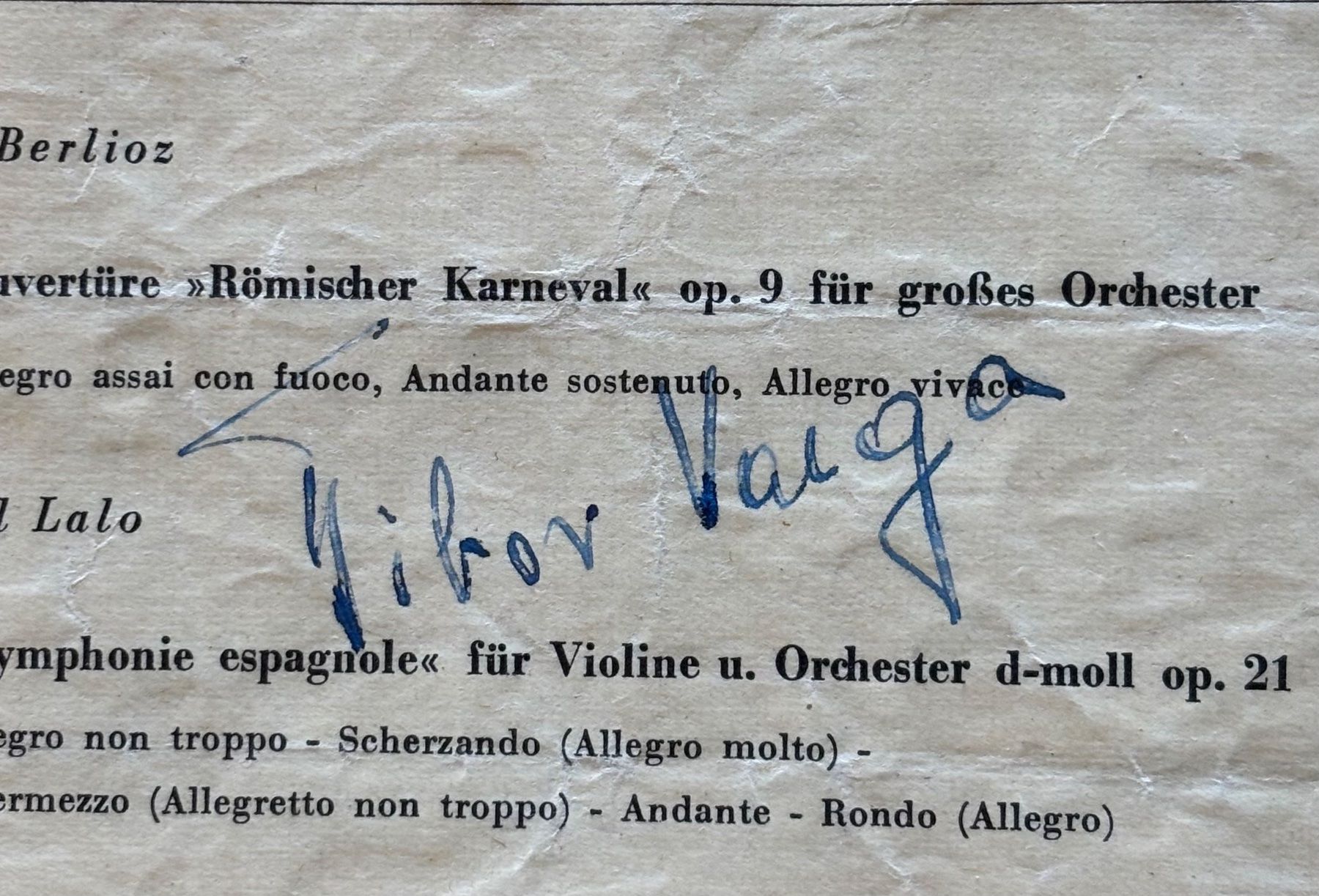 Autogramme: Autogramm, Musik, Tibor Varga, Ungarn, Violine, Dirigent – Gebraucht aus Frauenfeld von Merk52 1