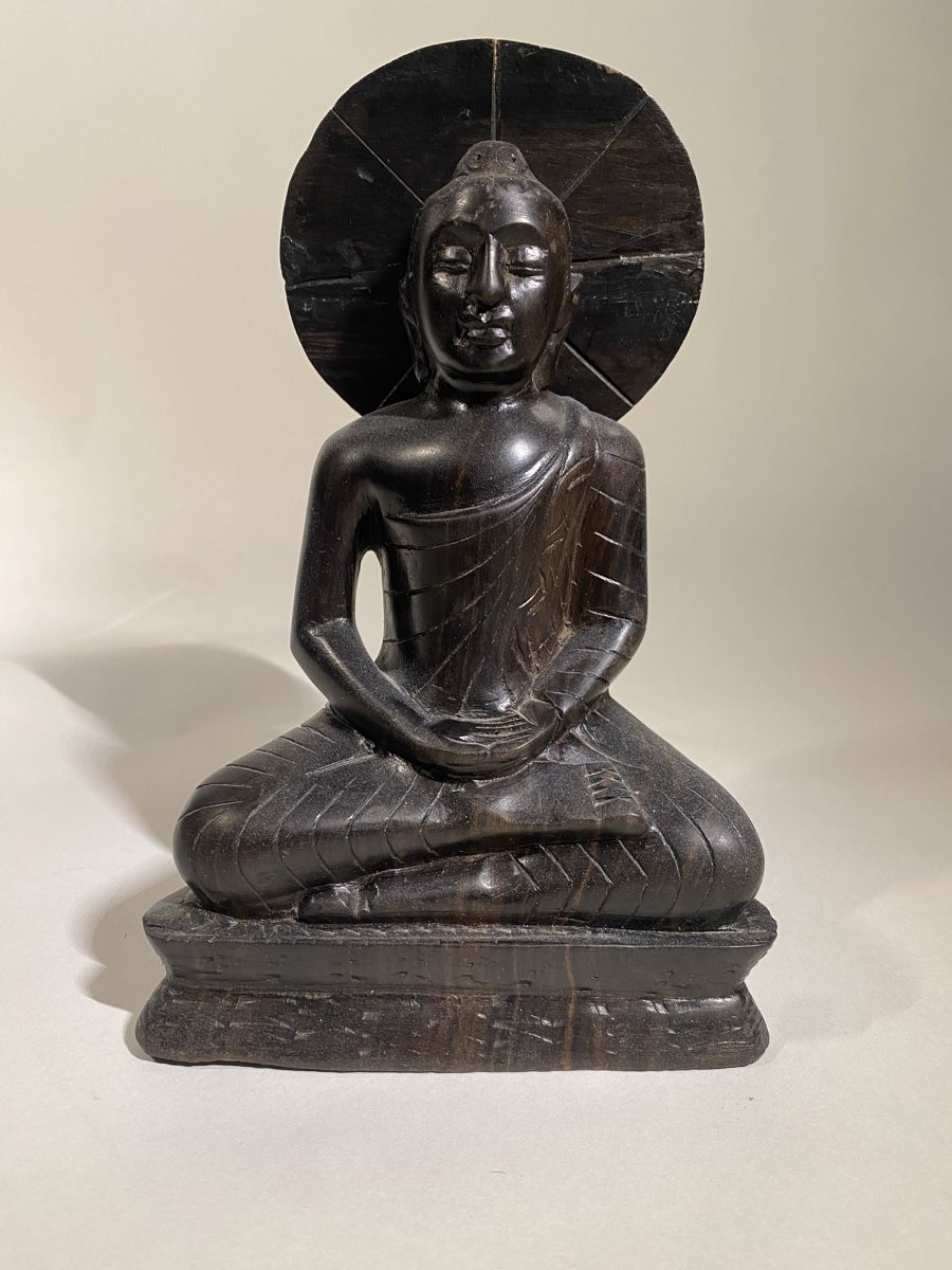 Sculture & Statue: Hand-carved wooden budha – Usato da Genève venduto da arcadiancocteau