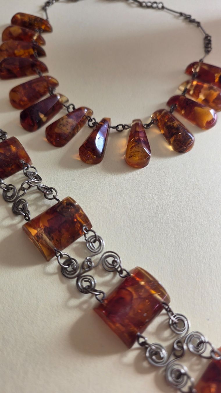 Catenine: Bernstein Kette und Armband – Usato da Wittenbach venduto da rose_rosi 2