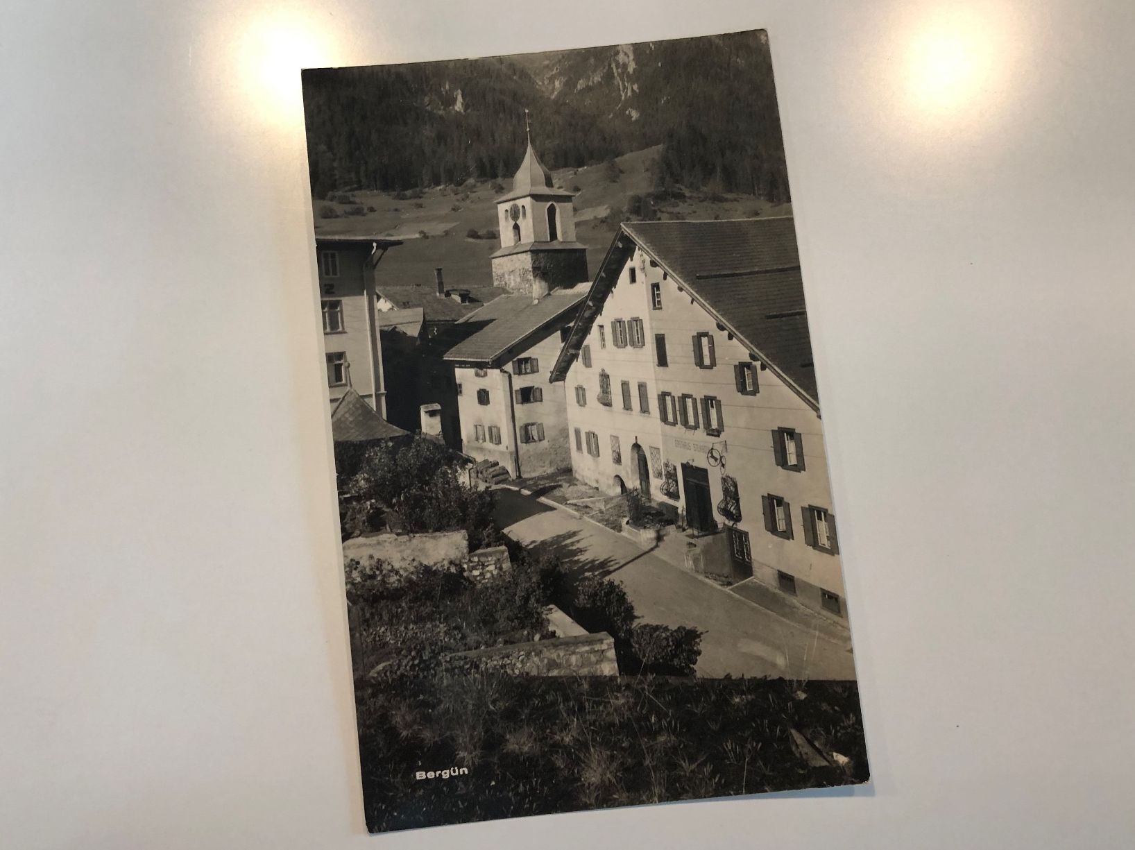 Ansichtskarten: Alte Dorfansicht BERGÜN 1949 – Gebraucht aus Lufingen von Rac0