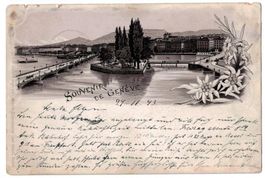Souvenir de Genève, litho, circulée 1898
