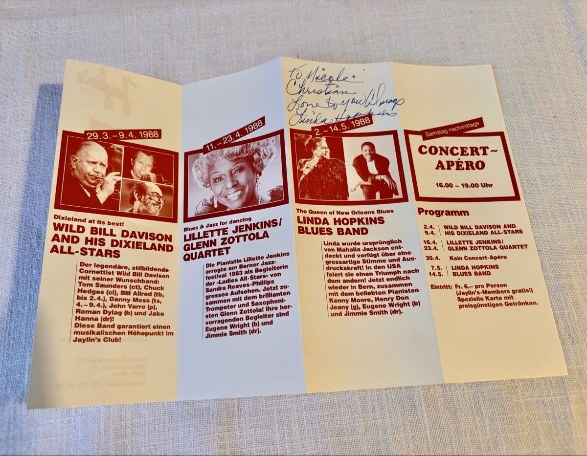 Autografi: Programm-Heft LINDA HOPKINS mit Widmung – Usato da Bern venduto da cocacola123 3