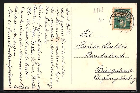 Cartoline postali: Schwand-Münsingen, Blick auf die Kant.  – Usato da Berlin venduto da bartko-reher 1