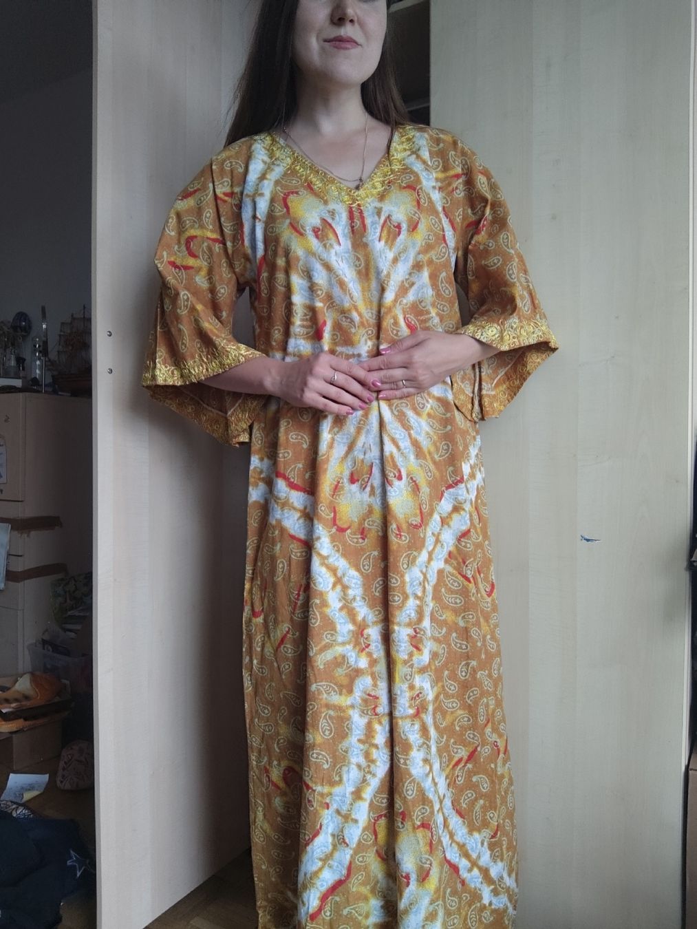 Vestiti: Maxikleid Orange, Boho Folklore, Ethno Afrika – Usato da Mägenwil venduto da VintageGirly 3