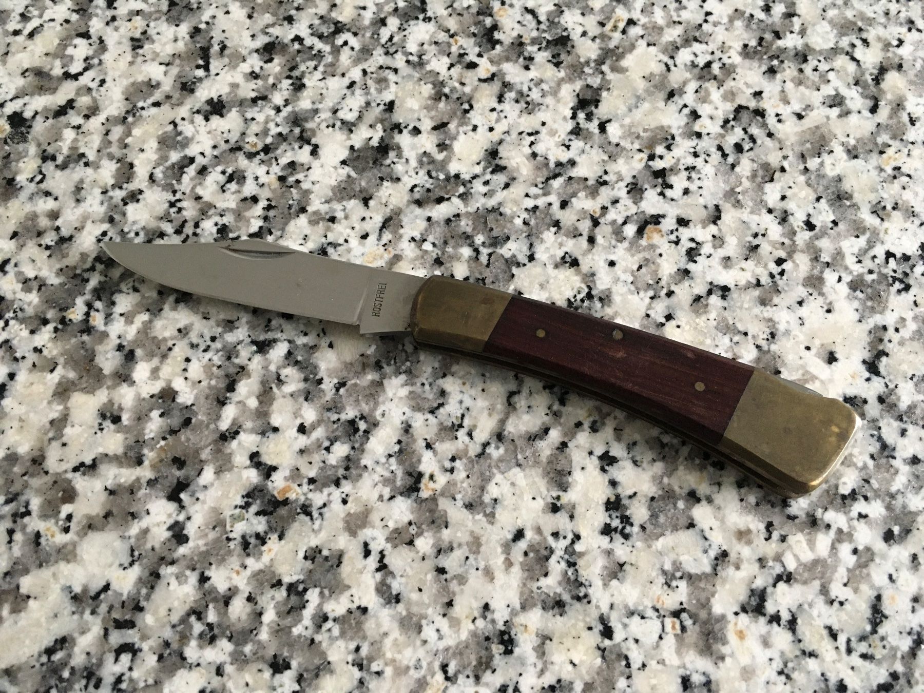 Taschenmesser: Rostfreies Taschenmesser mit Holzgriff – Gebraucht aus Freienwil von Hubi030 3