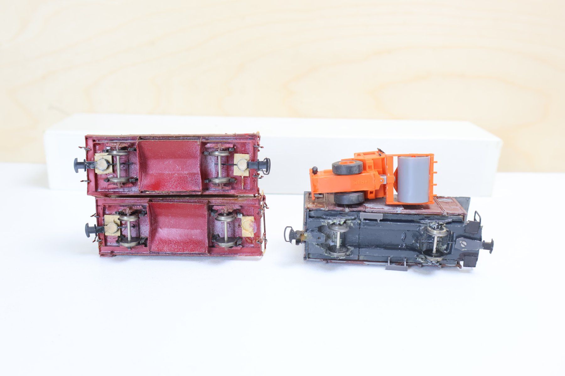 Bemo Modellini di ferrovie: BEMO 3 x Güterwagen H0m - Bauzug – Usato da Winterthur venduto da Monstera 4