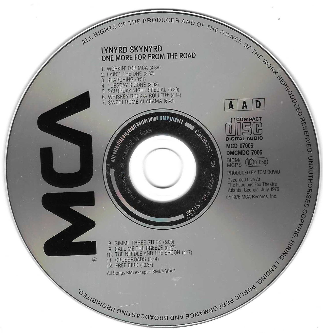 CD: LYNYRD SKYNYRD  -  ONE MORE FOR FROM THE ROAD – Usato da Bex venduto da Giorgiob 2