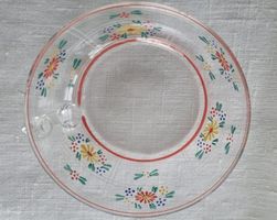 Zart bemalte Glasschüssel mit 6 Schalen