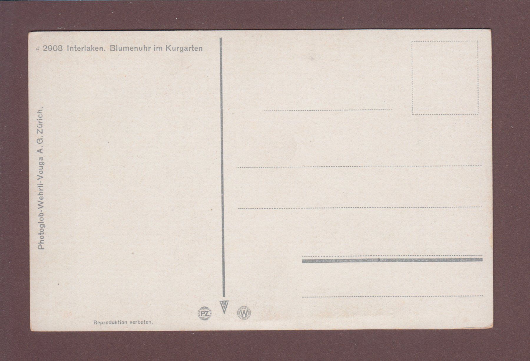 Cartoline postali: INTERLAKEN - Kursaal - Blumenuhr – Usato da Pully venduto da nicecards 1