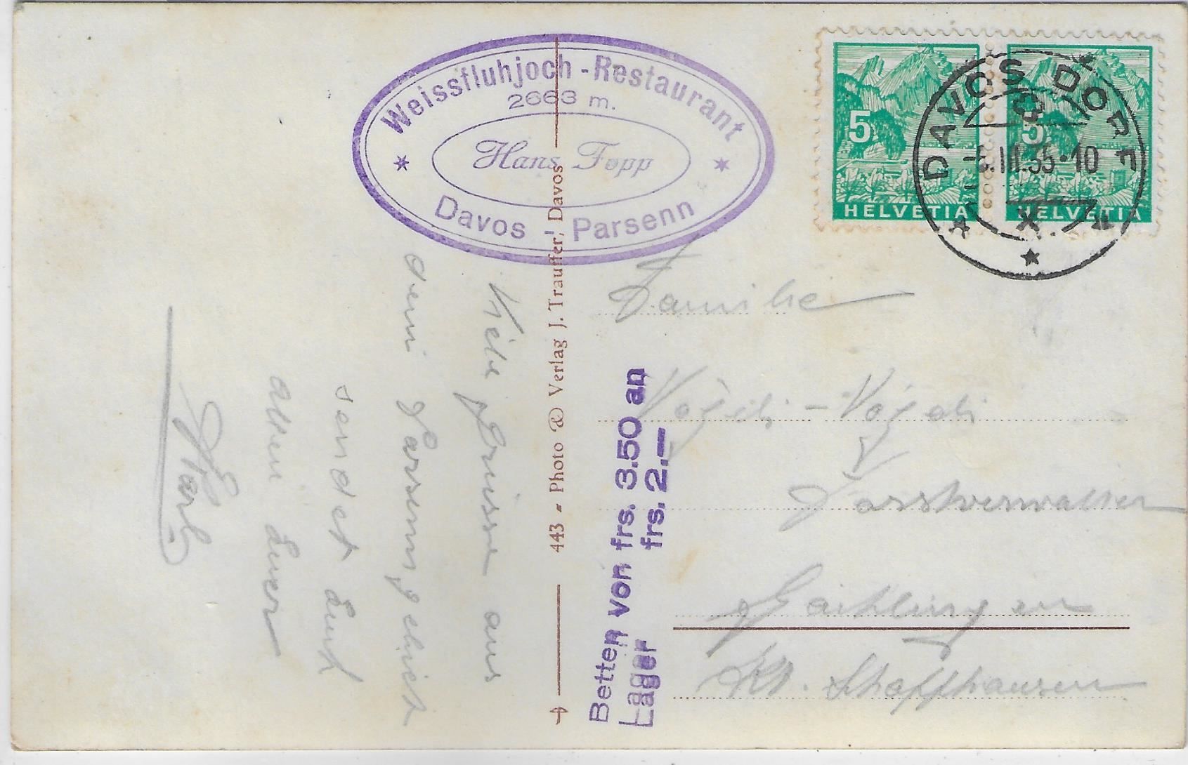 Cartoline postali: Parsennhütte im Winter – Usato da Ettingen venduto da Kartenplanet 1