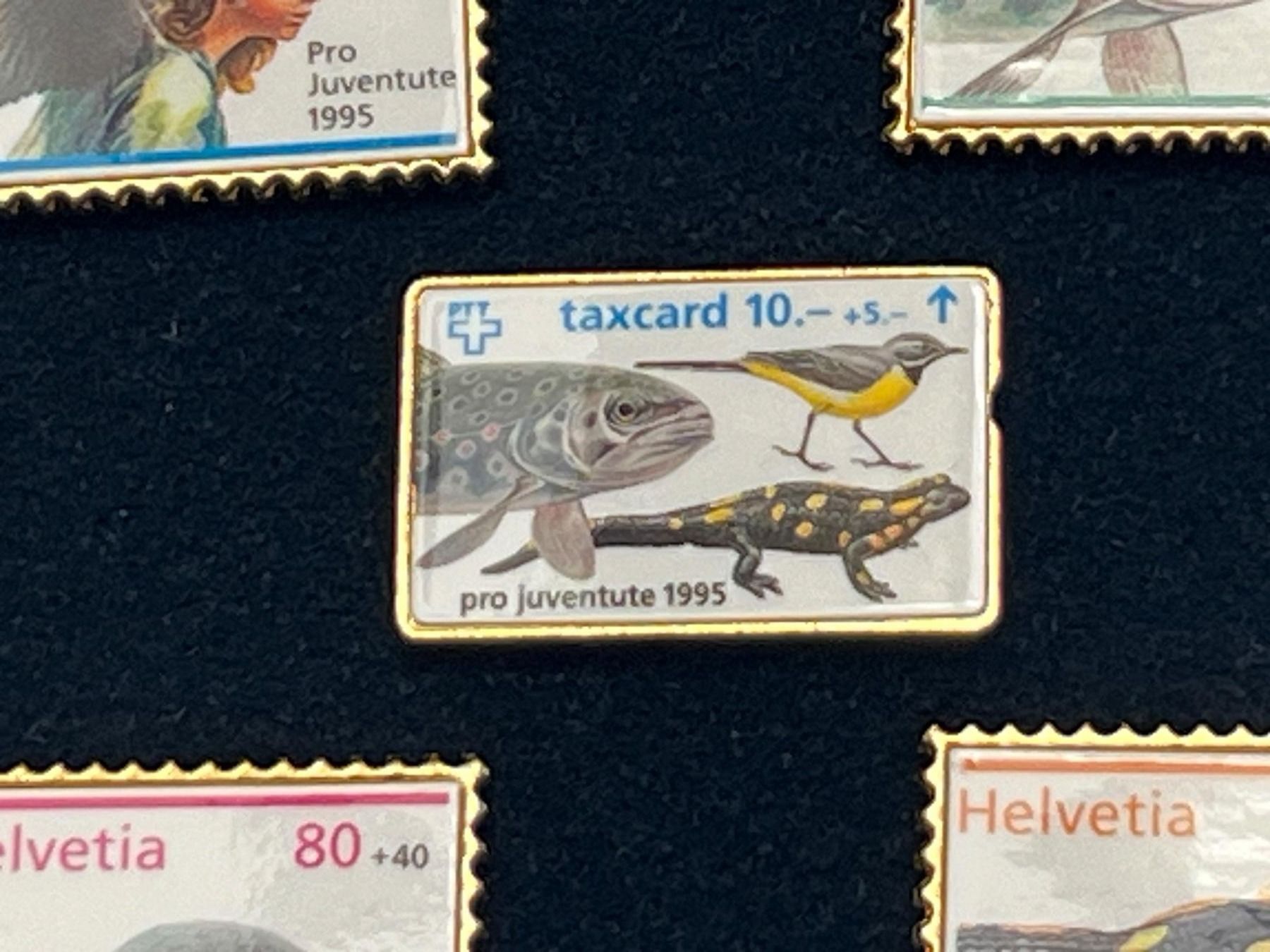 Tutti i francobolli: 2 Set Pro-Juventute-Pins 1993+1995 Briefmarken – Nuovo e nell'imballaggio originale da Vaduz venduto da Unikate-Markt 5