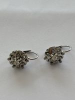 Ohrringe Weissgold mit Diamanten floral Muster guter Zustand
