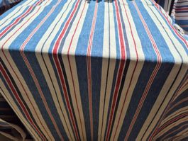 Neue Tischdecke gestreift Rot/Blau/Weiss, 270x150 cm