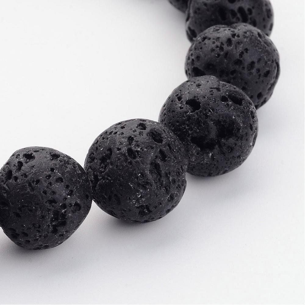 Pietre preziose: Lava Perlen schwarz 12mm     1 Strang – Nuovo (secondo la descrizione) da Alpnachstad venduto da perlengaby