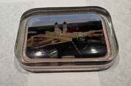 Antiker Glas-Briefbeschwerer m. Abbildung Kloster Einsiedeln