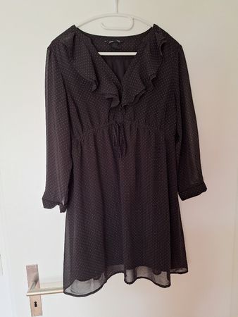 H&M Schwangerschaftskleid, schwarz mit Punkten