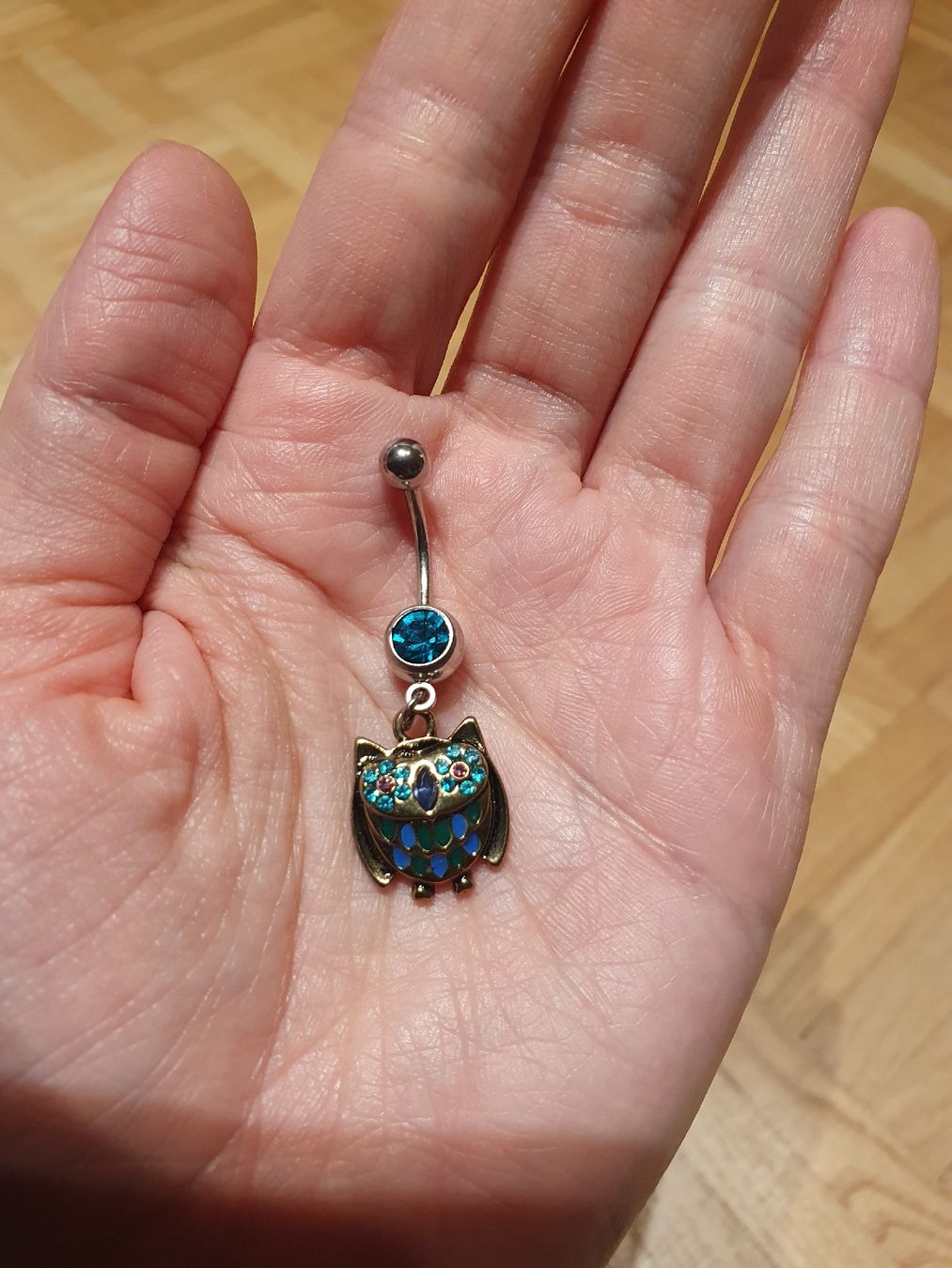 Piercingschmuck: Bauchnabelpiercing Eule mit Strass Steinen – Gebraucht aus Dietfurt von rasy11