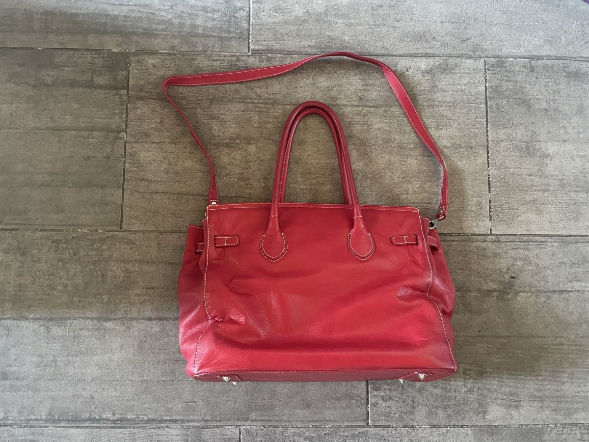 Vera Pelle Sacs femmes: Sac à main en cuir véritable rouge Giordano Italy – D'occasion à Fully par thg_dcv9 4